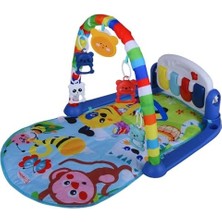 Aesco Premium 5-In-1 Piyanolu Oyun Halısı-Işıklı,çoklu Melodi,çift Yönlü Çıngırak (Mavi)