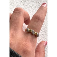 Leo'Stone V.ı.p Çift Renk Seri Modern Bamboo Tasarım Crt Marka Model Ayarlanabilir Çelik Yüzük