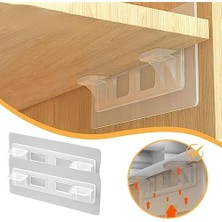 Aesco Dolap Içi Raflar Için 4'lü Plastik Güçlü Yapışkanlı Raf Destek Aparatı