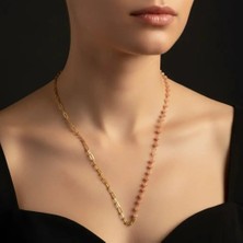 Doğal Güneş Taşlı Gümüş Kolye - Zarif 925 Ayar Gümüş & Altın Kaplamalı Ataş Zincir - Güneşin Sıcaklığını ve Işıltısını Üzerinizde Taşıyın