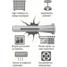 Aesco Tuğla Boşluk Dübeli, Plastik, Tuğla, Gaz, Duvarlar Için Güçlü Tutuş, Kolay Montaj, Vida Uyumu (10 Mm, Adet, 50)