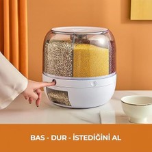 Aesco Bakliyat Organizeri, Bakliyat Saklama Kabı, 6 kg Kapasiteli Styles Gıda ve Bakliyat Saklama Kabı 6 Gözlü (6kg)