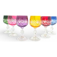 Sudedi Home Renkli Kristal Kesim Ayaklı Kadeh Seti 6’lı