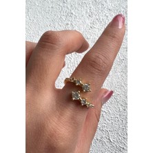 Leo'Stone Zarif Zirkon Taşlı Sarmal Tasarım Ayarlanabilir Kadın Yüzük