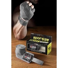 Sporsize Voven Boxing Muay Thai Bandage Blue Boks Bandajı Muay Thai Bandajı El Sargısı Gri 3,5 Metre