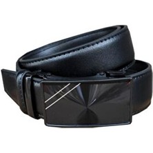 Kemer Dünyası Otomatik Tokalı Deliksiz Siyah Deri Erkek Kemeri