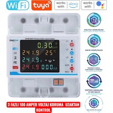 Onoffsmart Tuya Wifi Akıllı 3 Fazlı Akım Koruma Yüksek Voltaj Koruma Güç Tüketimi Zamanlama Uzaktan Kontrol Rolesi 80 Amper