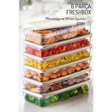 Nandy Home 6 Adet 1170ML. Freshbox Saklama Kabı Seti - Mikrodalga ve Difrize Uyumlu