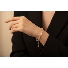 Doğal Freshwater Incili Bileklik| 925 Ayar Gümüş ve Altın Kaplama | Organik Mop– Inci Bileklik| Şık ve Zarif Hediye Seçeneği