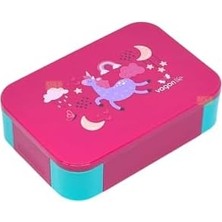 Aesco Bento 900ML Lunchbox Tek Katlı 2 Bölmeli Pp Plastik Çocuk Sefer Tası Yemek Kutusu (Pembe)