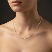G&A Jewels Doğal Ay Taşı Kolye | Altın Kaplama Zincir Üzerine Dizili Gerçek Ay Taşı Boncuklar | El Yapımı Minimal Takı