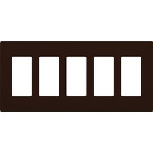 Aesco Lutron Claro 5 Gang Dekoratör/rocker Duvar Plakası, Parlak, Kahverengi (1'li Paket) | Cw-5-Br