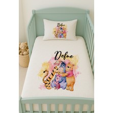 Lilabio %100 Pamuk Isme Özel Isimli 100X150 cm Pike Seti Winnie ve Arkadaşları