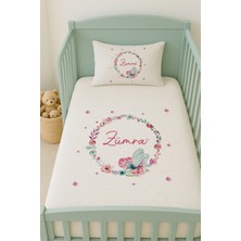 Lilabio %100 Pamuk Isme Özel Isimli 100X150 cm Pike Seti Kelebek Çemberi