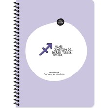 Keskin Color Hisli Şeyler Burçlar Serisi A4 Çizgili Stickerli Defter - Uçarı Demeyelim De Enerjisi Yüksek Diyelim