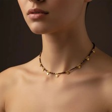 G&A Jewels Doğal Kaplan Gözü Boncuklu Kolye - 925 Ayar Gümüş & Altın Kaplama Charm'lı - Kadınlar İçin Doğal Taş Takı, Zarif Hediye