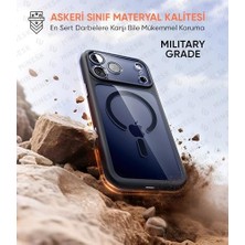 Aesco 17 Pro Max Için Özel Geliştirilmiş Kamera Çerçevesini De Koruyan, Arkası Şeffaf Polikarbonat Kenarları Silikon ile Uyumlu Kılıf Akıllı Tasarım Kapak (Siyah, 17 Pro Max)