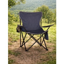 Dükkanönü Katlanır Rejisörlü Cepli Mavi Kamp Sandalyesi 1.sınıf Kot Mavi