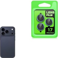 Aesco 17 Pro Max ile Uyumlu Kamera Lens Koruma Cl-07 Görüş Açısını Bozmayan Yüksek Çözünürlüklü Premium Kamera Lens Koruma Açık Mavi