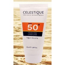 Aesco Celestıque Spf 50+ Leke Karşıtı Güneş Kremi, Nemlendirici, Tüm Cilt Tipleri Için, Renksiz, Alkol Içermeyen, 50 ml