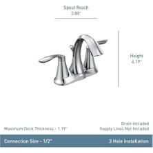 Aesco 6410BN Eva Çift Kulplu Toilette Musluk Gider Montaj, Fırçalanmış Nikel