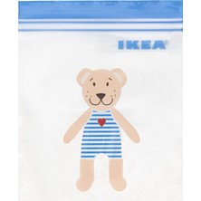 Aesco Kilitlenebilir Buzdolabı Poşeti Mavi Renk 1 Lt, 25 Adet Ayıcık Desenli