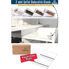 Aesco 2 Adet Kaydırmaz Pedli Şeffaf Stand Baharatlık Standı Çekmece Içi Düzenleyici Mhydkplx2