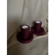 MumKusag Bordo Şamdan Ikili Paket
