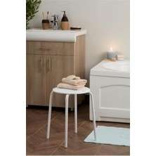 Aesco Tabure Demir, 32 x 32 x 45 Cm, Kaydırmaz Ayak, Siyah, M-KV18-06