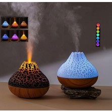 Aesco Ultrasonik Hava Nemlendirici 7 Renk LED Işıklı Aromaterapi Buhar Makinesi Volkan Tasarım