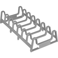 Aesco Plastik Çok Amaçlı Tabak Rafı, 6 Bölmeli, Mutfak Düzenleyici (Gri)