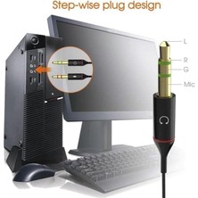Aesco Tek Girişli Kulaklığı Bilgisayara Bağlama, Kulaklık ve Mikrofon Ayırıcı, 1 Dişi 2 Ekek 3.5mm Jak Mikrofonlu Kulaklık Ayırıcı, Çevirici