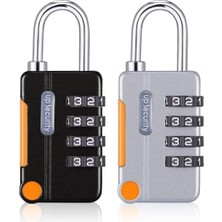 Aesco 4 Haneli Şifreli Kilit, 2 Adet Su Geçirmez Kombinasyon Kilidi, Okul Spor Dolabı Kilidi, Seyahat Valiz Kilidi, Spor Dolabı, Alet Çantası, Kapı ve Kasa Için Şifreli Kilit