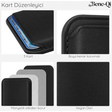 Aesco - Magsafe Cüzdan ve 17/16/15/14/13/12 Serisi Pro/pro Max/plus/air Uyumlu, Güçlü Manyetik Vegan Deri Kartlık –