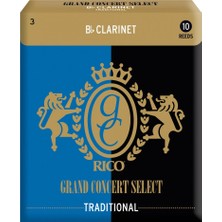 D'addario RGC10BCL300 Grand Concert Bb Klarnet Kamışı No: 3.0 (Profesyonel) - 10'lu Paket | Sıcak ve Odaklanmış Ses, Zengin Harmonik Içerik