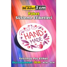 Sb Store Hand Made Ambalaj Kargo Hediye Paketleme Etiketi Model 12 - 96 Adet 3cm