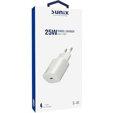 Aesco 25W Usb-C Girişli Süper Hızlı Şarj Aleti Başlık S-40