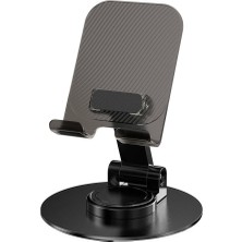 Aesco Taşınabilir Katlanabilir 360 Dönebilen Karbon Çelik Tasarımlı Telefon ve Tablet Standı