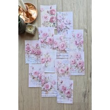 Kolbi Craft 12 Adet Eskitme Vintage Pembe Gül Temalı Scrapbook Kağıt Seti Bullet Journal Dekupaj Kağıdı Nota