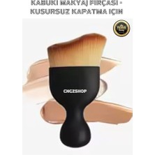 Aesco 3D Kabuki Fondöten Makyaj Kontur Yüz Allık Fırçası Kusursuz Kapatıcı Fırça
