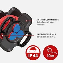 Aesco Kauçuk Kablo Makarası X-Gum IP44 / Kauçuk Şantiye Için Kablo Makarası (10 M, Dış Mekanda Sürekli Kullanım, Özel Kauçuk Karışımı, Almanya'da Üretilmiştir)
