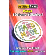 Sb Store Hand Made Ambalaj Kargo Hediye Paketleme Etiketi Model 16 - 96 Adet 3cm