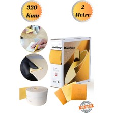 mobilyap 2 mt 320 Kum Ahşap Sünger Zımpara Kağıdı Mutfak Banyo Bulaşık Süngeri Bant Kağıt Süngerli Zımpara