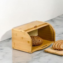 Aesco Bambu Lüks Panjur Kapaklı Büyük Ekmek Dolabı, Bambu Ekmek Kutusu Ekmek Dolabı, Ekmek Sepeti Sandığı, Ekmeklik, Çok Amaçlı Bambu Kutu