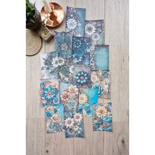 Kolbi Craft 15 Adet Eskitme Vintage Zümrüt Yeşil Temalı Scrapbook Kağıt Seti Bullet Journal Dekupaj Kağıdı Çiçek