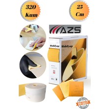 mobilyap Azs 25 cm 320 Kum Ahşap Sünger Zımpara Kağıdı Mutfak Banyo Bulaşık Süngeri Bant Kağıt Süngerli