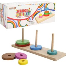 Aesco Tahta Geçmeli Oyun Hanoi Kuleleri