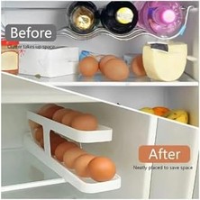 Aesco 2 Katlı Otomatik Buzdolabı Yumurta Standı Yumurtalık Rafı Saklama Kabı Buzdolabı Organizer