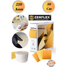 mobilyap Zenflex 50 cm 220 Kum Ahşap Sünger Zımpara Kağıdı Mutfak Banyo Bulaşık Süngeri Bant Kağıt Süngerli