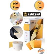 mobilyap Zenflex 50 cm 400 Kum Ahşap Sünger Zımpara Kağıdı Mutfak Banyo Bulaşık Süngeri Bant Kağıt Süngerli
